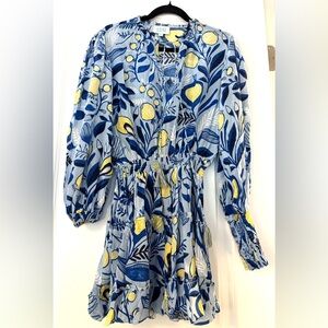 Blue and Yellow Millie print Dress by Taj